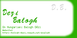 dezi balogh business card
